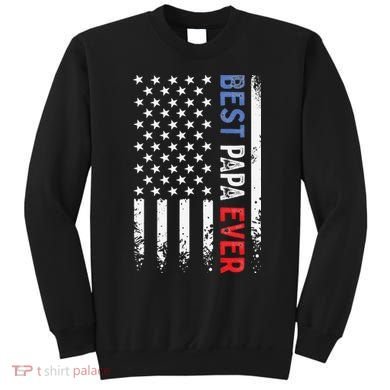 Father's Day Best Papa Ever With US American Flag Sweatshirt