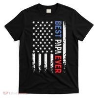 Father's Day Best Papa Ever With US American Flag T-Shirt thumb 0