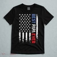 Father's Day Best Papa Ever With US American Flag T-Shirt thumb 5