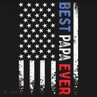 Father's Day Best Papa Ever With US American Flag Bucket Hat thumb 4