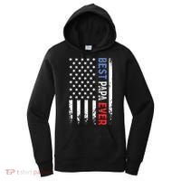 Father's Day Best Papa Ever With US American Flag Women's Hoodie thumb 0