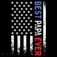 Father's Day Best Papa Ever With US American Flag Women's Hoodie thumb 2