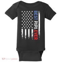 Father's Day Best Papa Ever With US American Flag Baby Bodysuit thumb 0