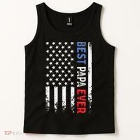 Father's Day Best Papa Ever With US American Flag Tank Top thumb 2
