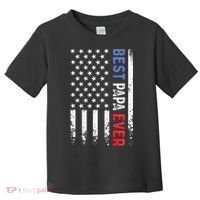 Father's Day Best Papa Ever With US American Flag Toddler T-Shirt thumb 0