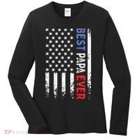 Father's Day Best Papa Ever With US American Flag Women's Long Sleeve Shirt thumb 0