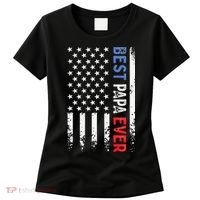 Father's Day Best Papa Ever With US American Flag Women's T-Shirt thumb 0