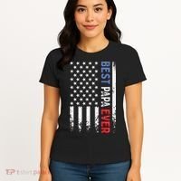 Father's Day Best Papa Ever With US American Flag Women's T-Shirt thumb 4