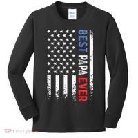 Father's Day Best Papa Ever With US American Flag Kids Long Sleeve Shirt thumb 0