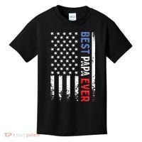 Father's Day Best Papa Ever With US American Flag Kids T-Shirt thumb 0