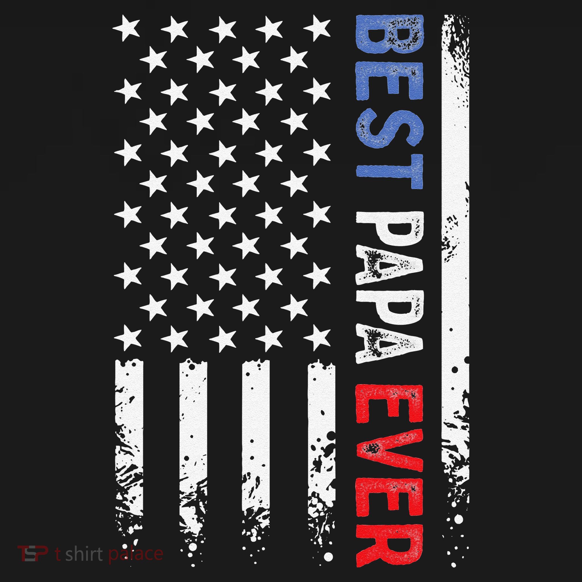 Father's Day Best Papa Ever With US American Flag Kids T-Shirt