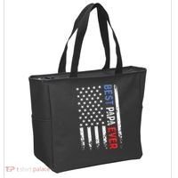 Father's Day Best Papa Ever With US American Flag Tote Bag thumb 2