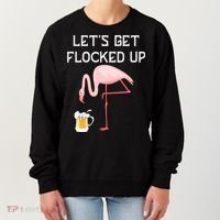 Flamingo Drinking Beer Funny Flamingo Women's Sweatshirt thumb 0