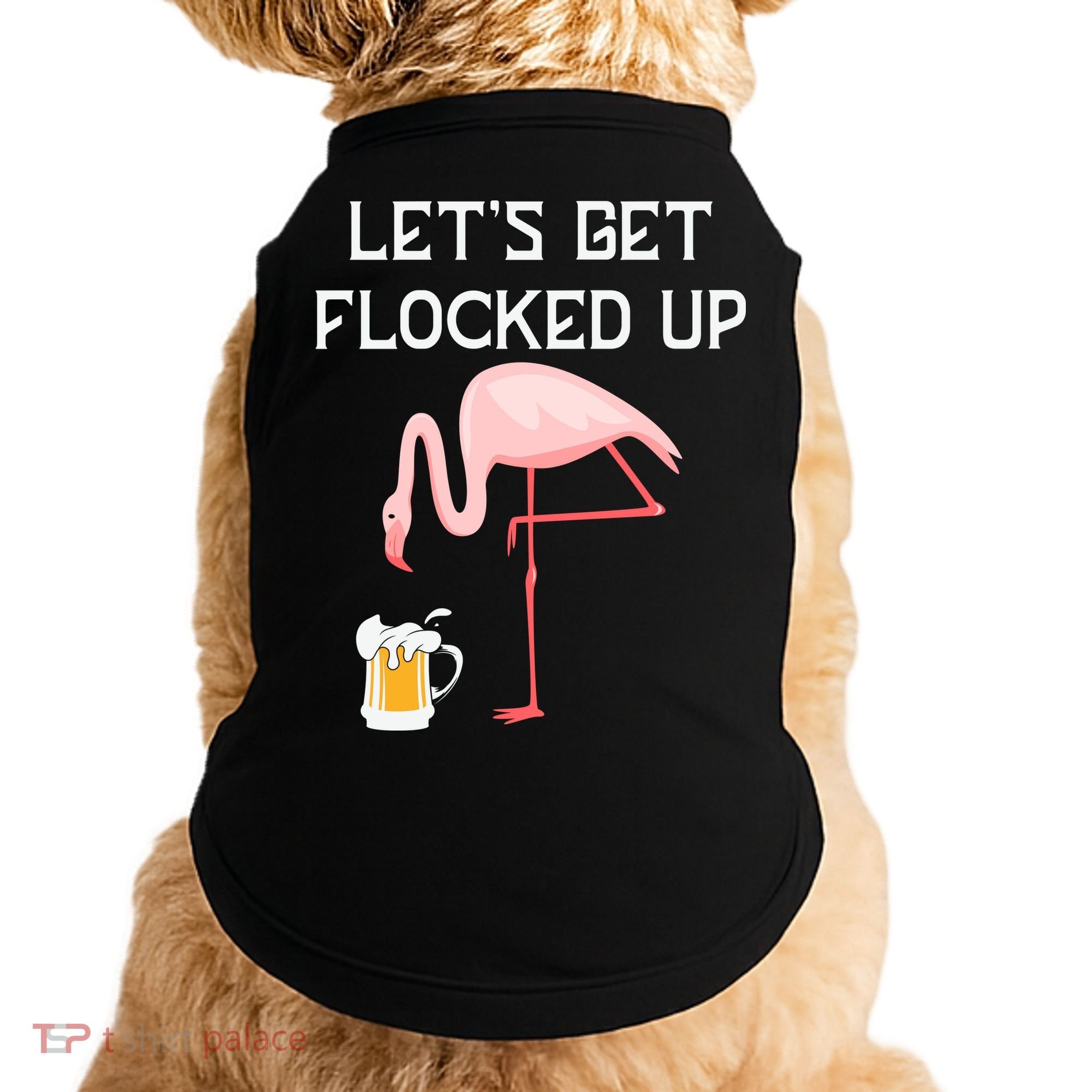 Flamingo Drinking Beer Funny Flamingo Doggie Tank