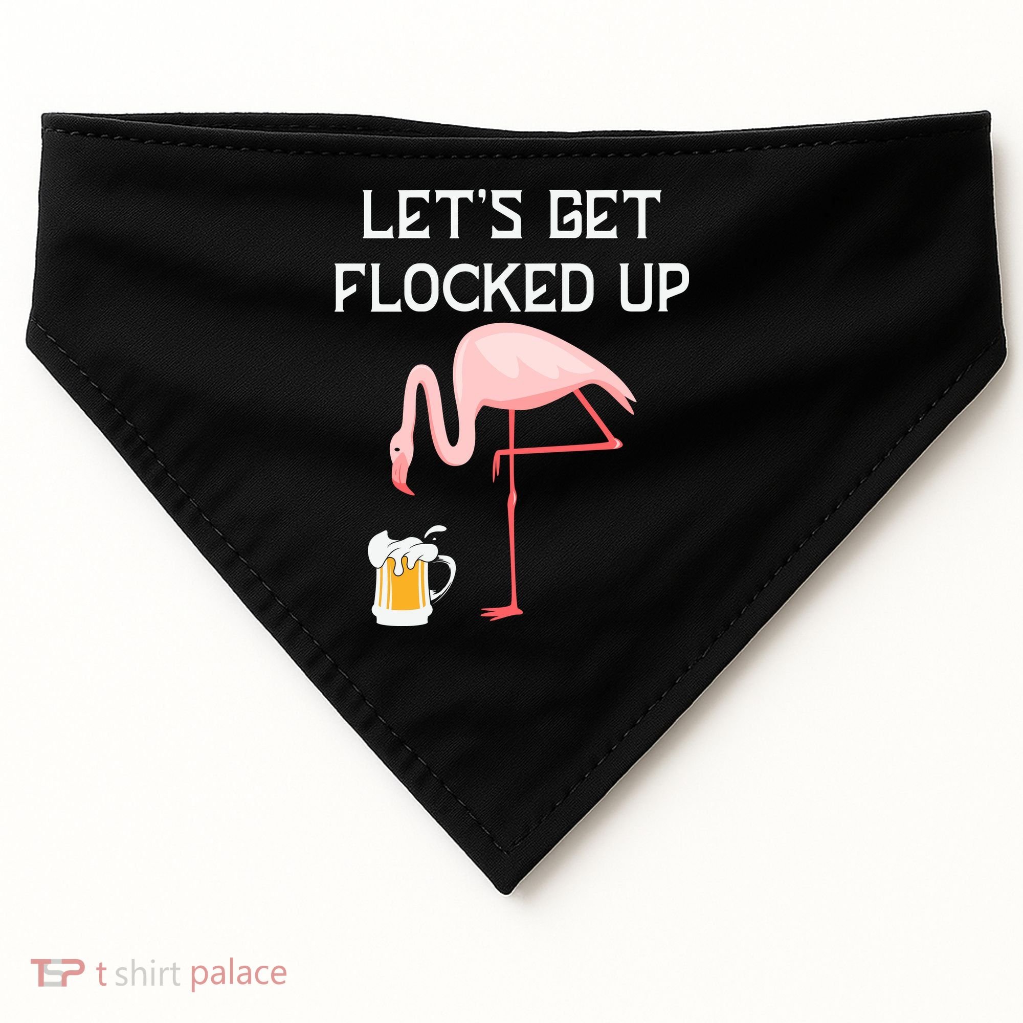Flamingo Drinking Beer Funny Flamingo USA-Made Doggie Bandana