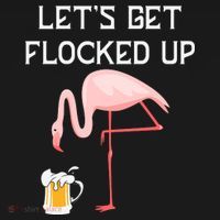Flamingo Drinking Beer Funny Flamingo USA-Made Doggie Bandana thumb 2