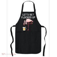 Flamingo Drinking Beer Funny Flamingo Apron thumb 0