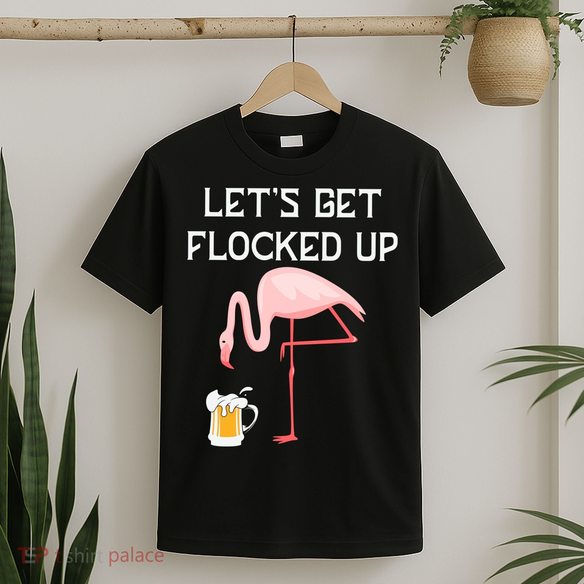 Flamingo Drinking Beer Funny Flamingo T-Shirt