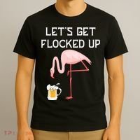 Flamingo Drinking Beer Funny Flamingo T-Shirt thumb 3