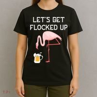 Flamingo Drinking Beer Funny Flamingo T-Shirt thumb 4
