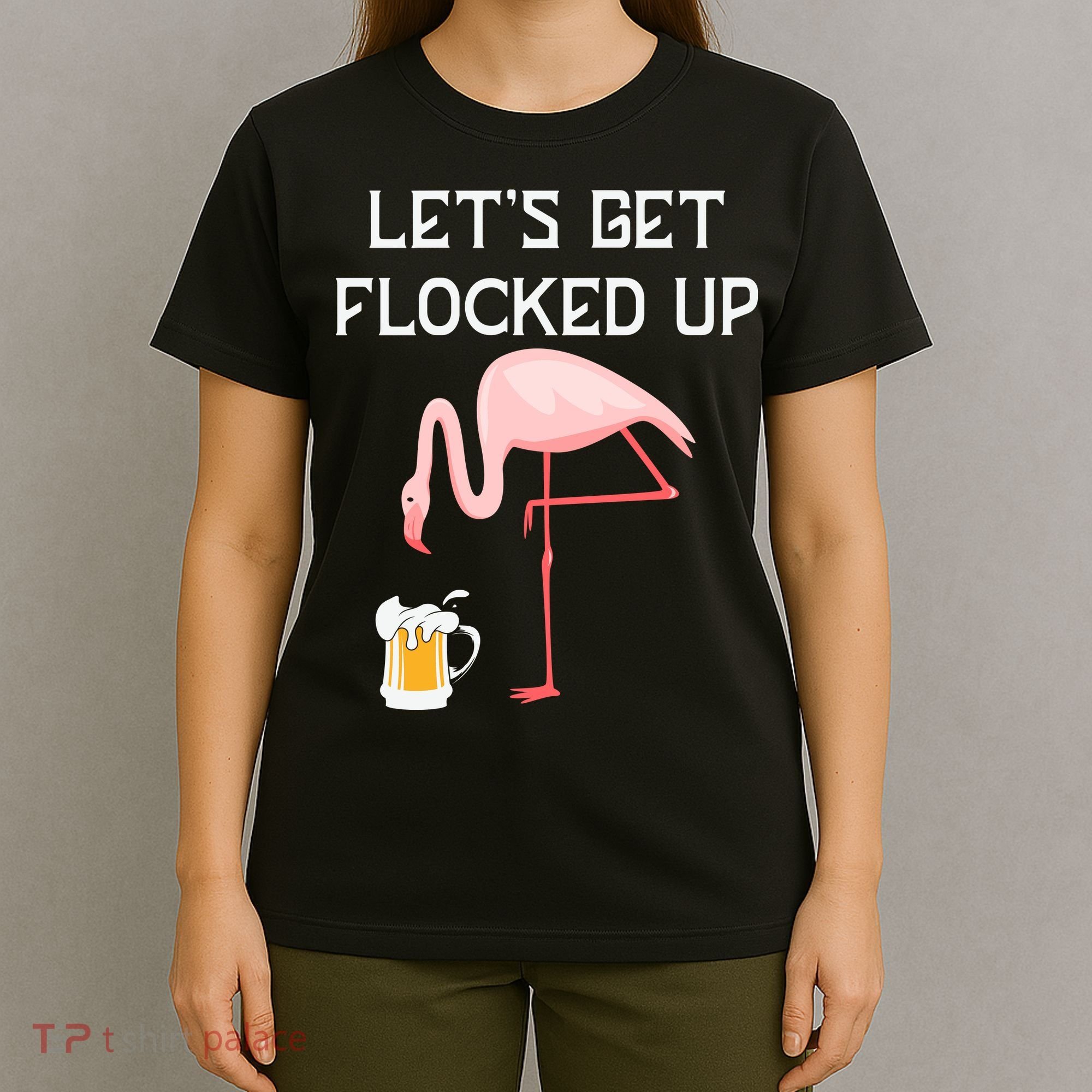 Flamingo Drinking Beer Funny Flamingo T-Shirt