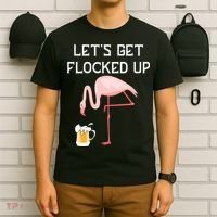 Flamingo Drinking Beer Funny Flamingo T-Shirt thumb 6