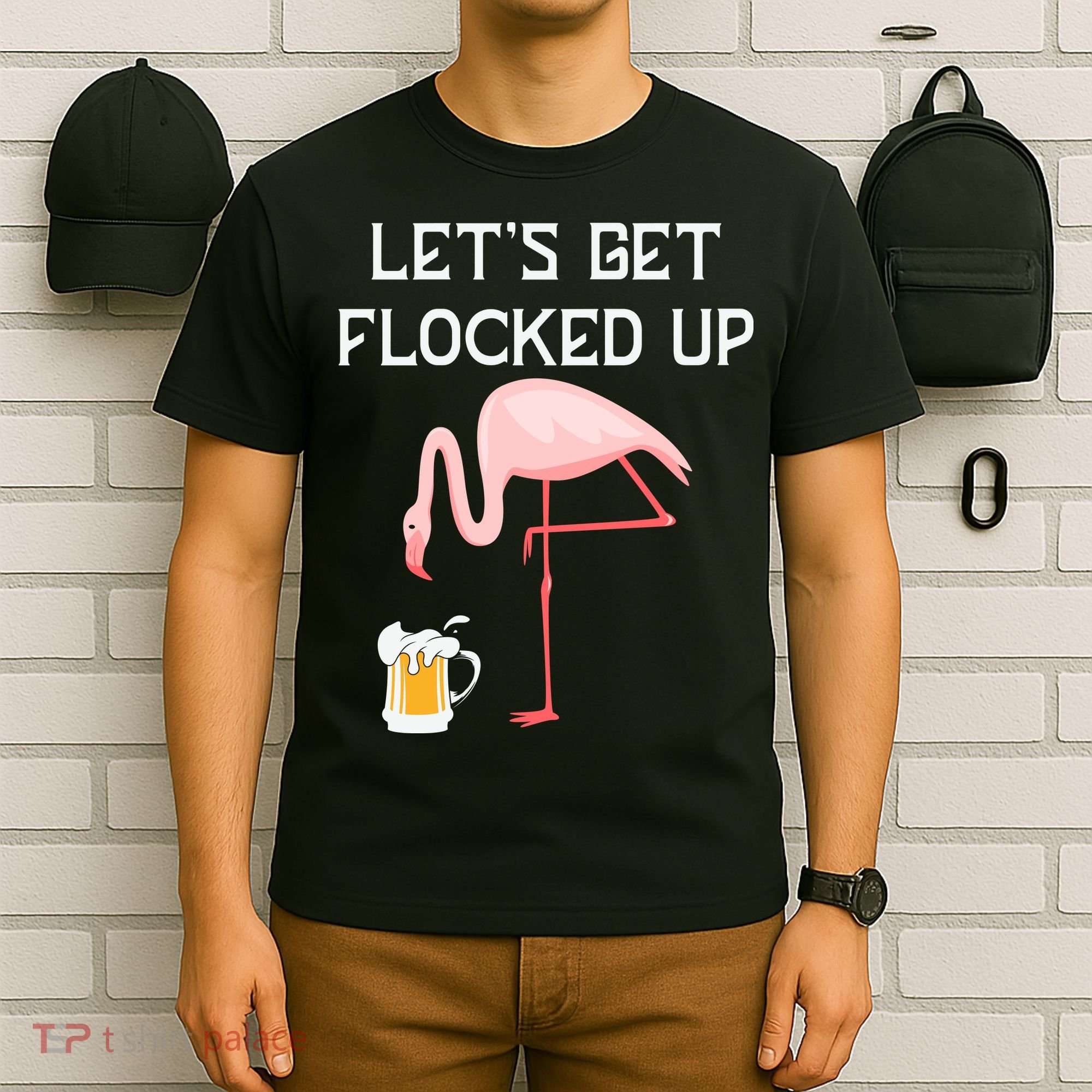 Flamingo Drinking Beer Funny Flamingo T-Shirt