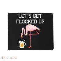 Flamingo Drinking Beer Funny Flamingo Mousepad thumb 0