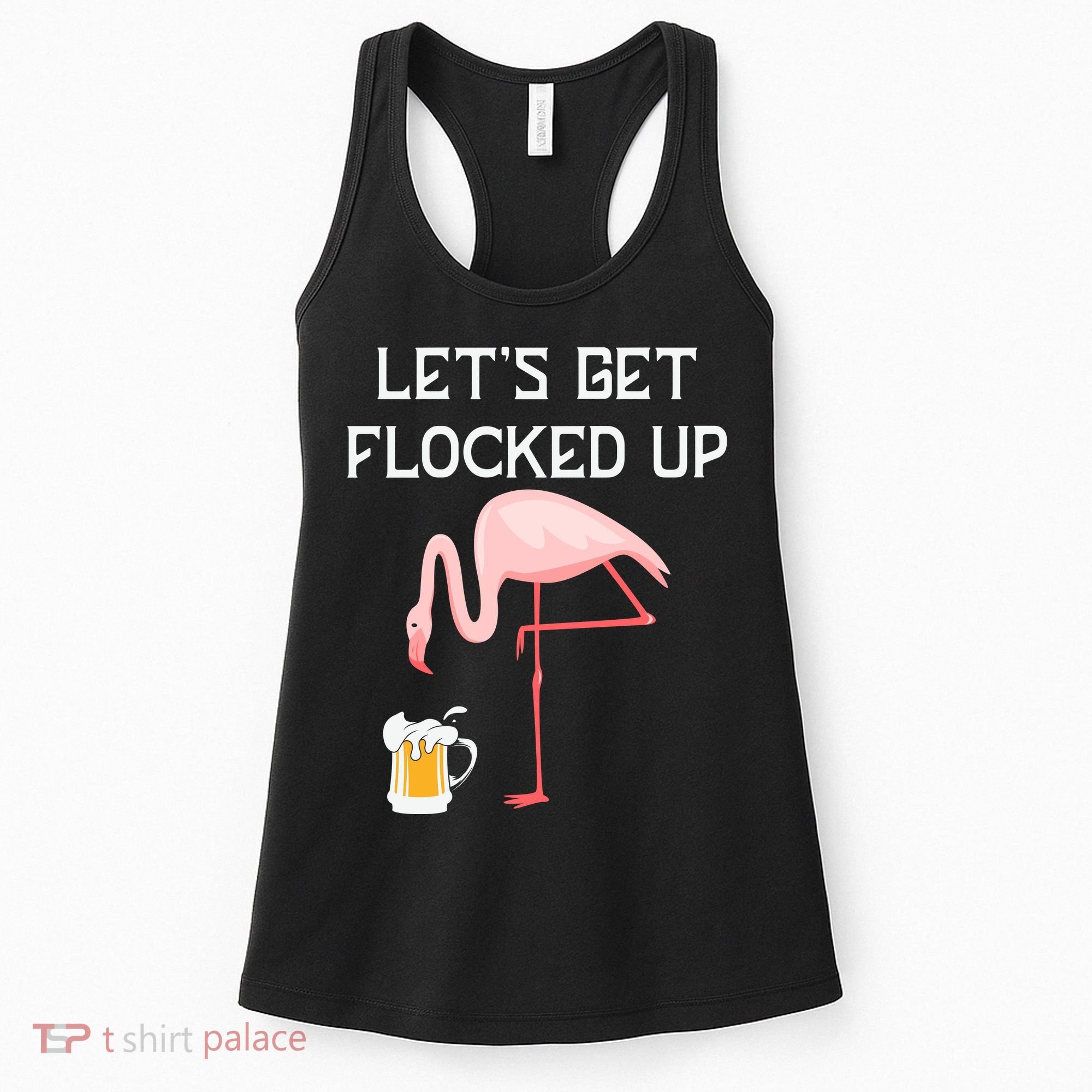 Flamingo Drinking Beer Funny Flamingo Women's Tank Top