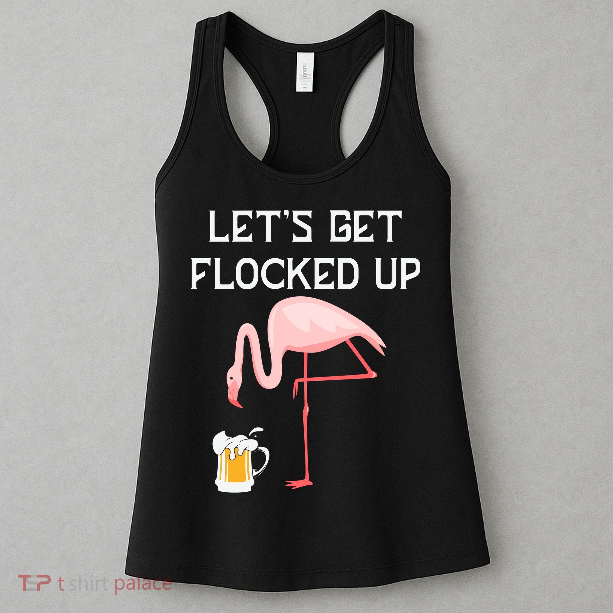 Flamingo Drinking Beer Funny Flamingo Women's Tank Top