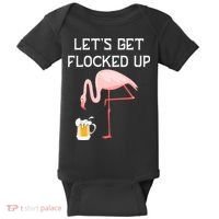 Flamingo Drinking Beer Funny Flamingo Baby Bodysuit thumb 0