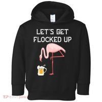 Flamingo Drinking Beer Funny Flamingo Toddler Hoodie thumb 0