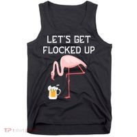 Flamingo Drinking Beer Funny Flamingo Tank Top thumb 0