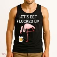 Flamingo Drinking Beer Funny Flamingo Tank Top thumb 3