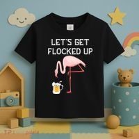 Flamingo Drinking Beer Funny Flamingo Toddler T-Shirt thumb 3