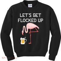 Flamingo Drinking Beer Funny Flamingo Kids Sweatshirt thumb 0