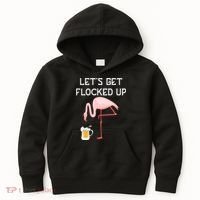 Flamingo Drinking Beer Funny Flamingo Kids Hoodie thumb 0