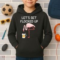 Flamingo Drinking Beer Funny Flamingo Kids Hoodie thumb 2
