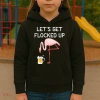 Flamingo Drinking Beer Funny Flamingo Kids Hoodie thumb 3