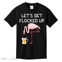 Flamingo Drinking Beer Funny Flamingo Kids T-Shirt thumb 0