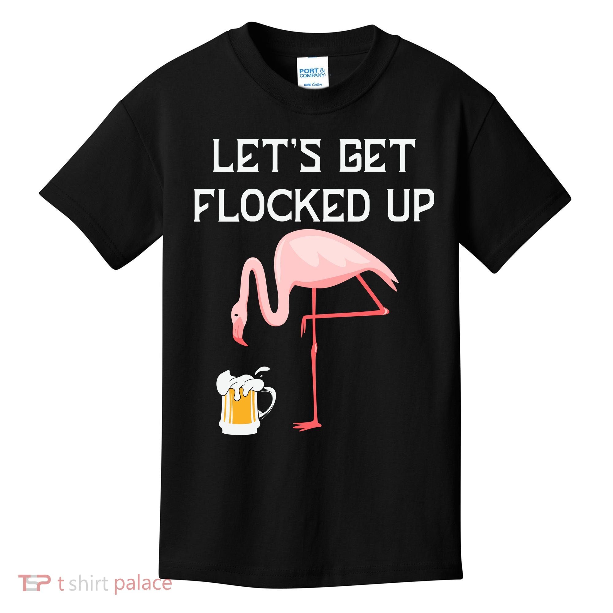 Flamingo Drinking Beer Funny Flamingo Kids T-Shirt