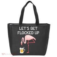 Flamingo Drinking Beer Funny Flamingo Tote Bag thumb 0