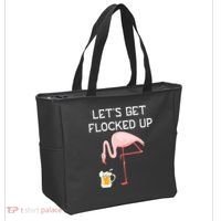 Flamingo Drinking Beer Funny Flamingo Tote Bag thumb 2
