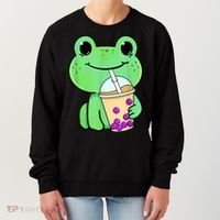 Frog Drinking Bubble Tea Women's Sweatshirt thumb 0
