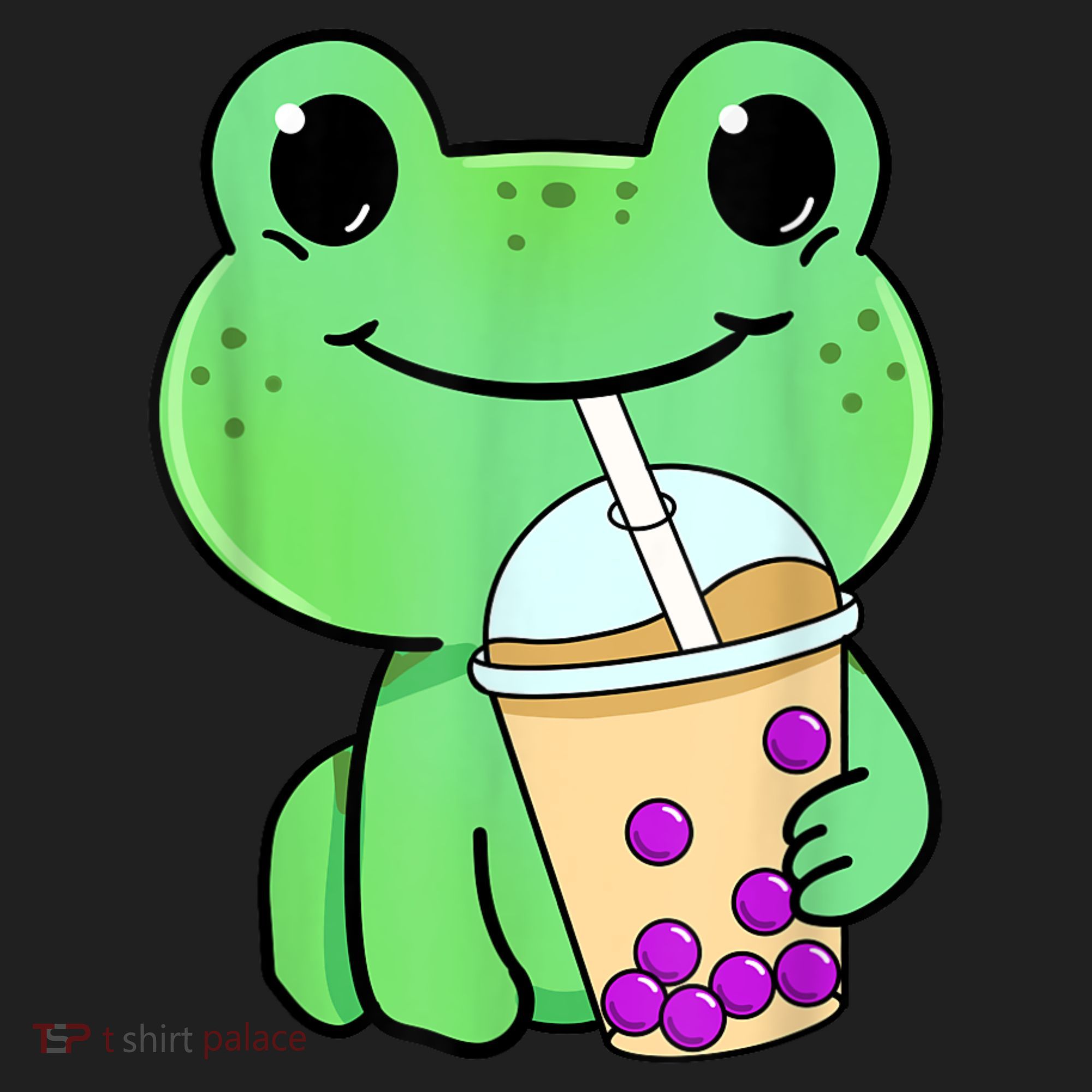 Frog Drinking Bubble Tea Women's Sweatshirt