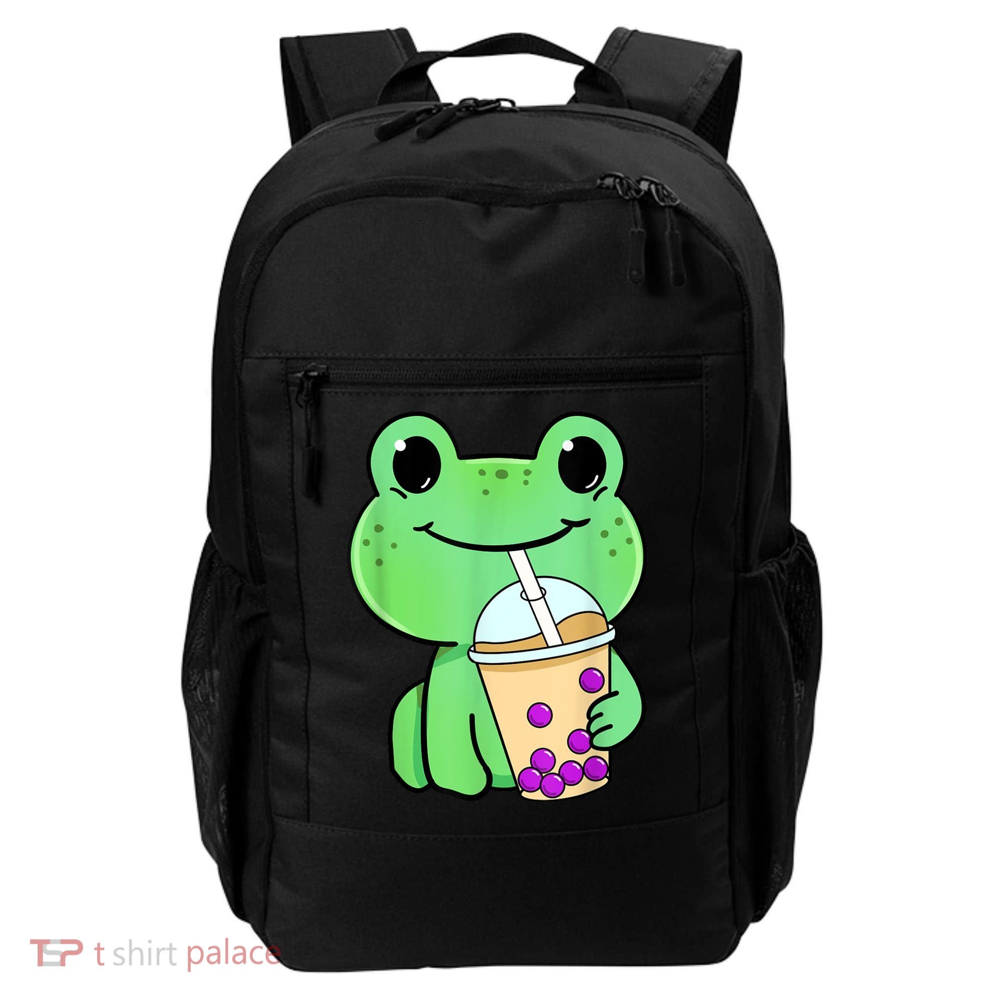 Frog Drinking Bubble Tea Backpack