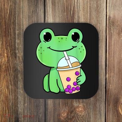 Frog Drinking Bubble Tea Coaster