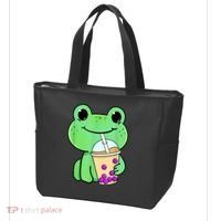 Frog Drinking Bubble Tea Tote Bag thumb 3