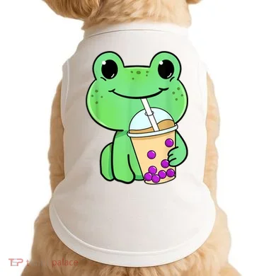 Frog Drinking Bubble Tea Doggie Tank