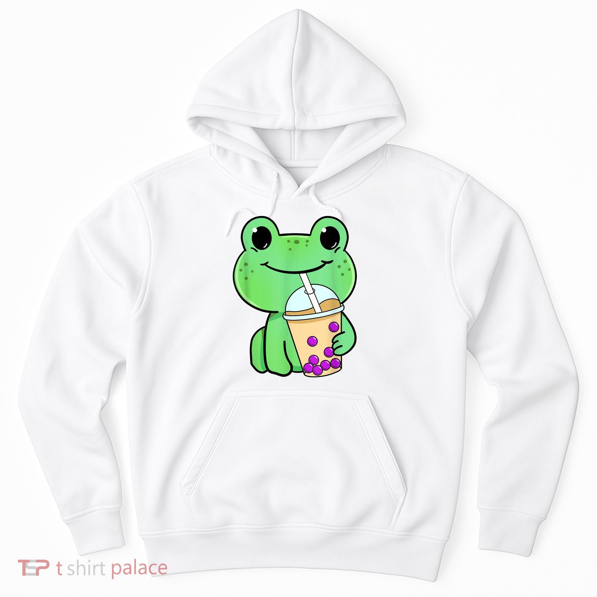 Frog Drinking Bubble Tea Hoodie
